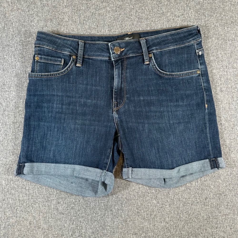 Mavi Shorts Womens 28 Pixie Dark Blue Cuffed Denim Stretch
